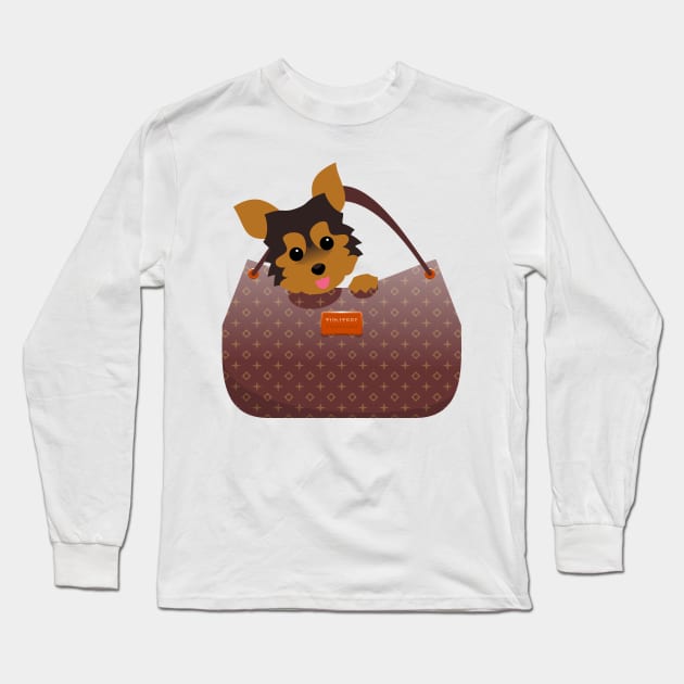 Yorkie in a purse Long Sleeve T-Shirt by tuditees